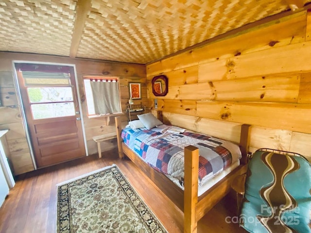 5933 N Norton Rd, Cullowhee, NC 28723 - bedroom with wood finished floors and wood walls