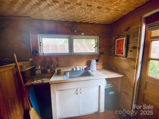5933 N Norton Rd, Cullowhee, NC 28723 - kitchen featuring a sink, light countertops, and white cabinets