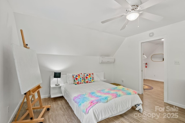 84 Varnadore Dr, Arden, NC 28704 - bedroom with wood finished floors, ceiling fan, and vaulted ceiling
