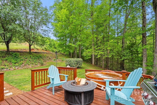 84 Varnadore Dr, Arden, NC 28704 - deck with an outdoor fire pit and a grill