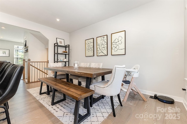 625 Uwharrie River Rd, Charlotte, NC 28211 - dining room with light wood-type flooring, baseboards, and recessed lighting