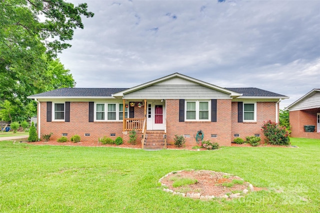 622 University Dr, Rock Hill, SC 29730 - single story home featuring crawl space, brick siding, a front lawn, and roof with shingles