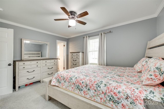 622 University Dr, Rock Hill, SC 29730 - bedroom with crown molding, light carpet, and a ceiling fan