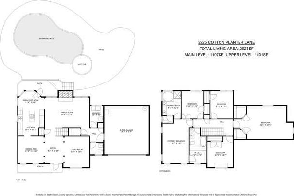 2725 Cotton Planter Ln, Charlotte, NC 28270 - floor plan / room layout