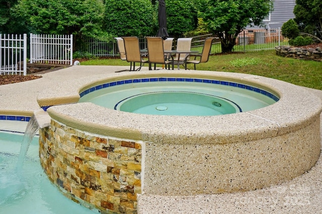 2725 Cotton Planter Ln, Charlotte, NC 28270 - view of swimming pool featuring an in-ground hot tub and a patio area