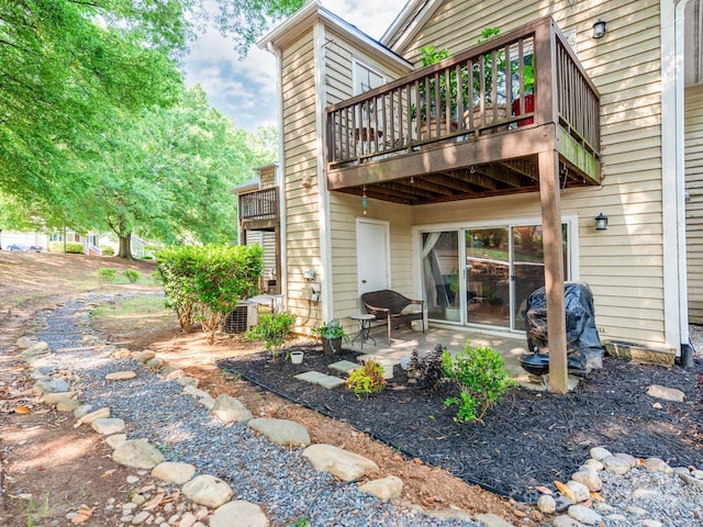 3308 Selwyn Farms Ln Unit 2, Charlotte, NC 28209 - rear view of house with a patio, a balcony, and a wooden deck