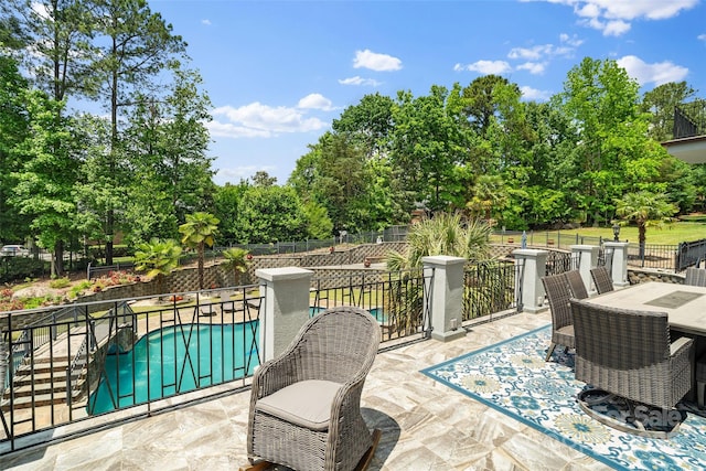 2971 Kaneland Ct, Rock Hill, SC 29732 - view of patio / terrace featuring view of wooded area, fence, and outdoor dining space