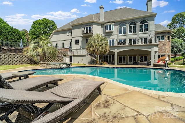 2971 Kaneland Ct, Rock Hill, SC 29732 - view of pool with a patio, a pool with connected hot tub, and fence