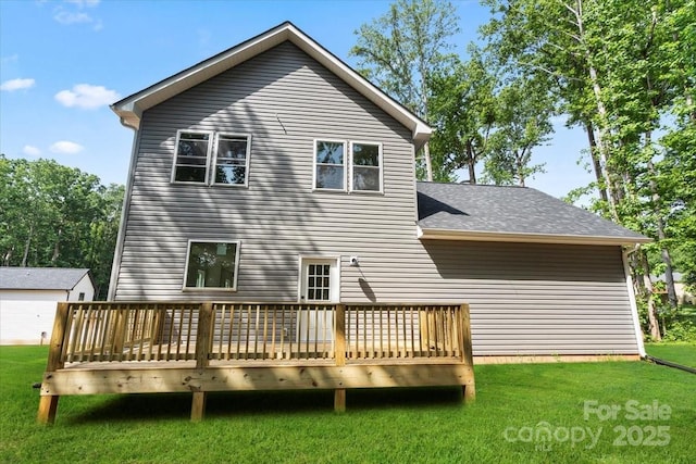 4541 Kings Ct, Hickory, NC 28602 - rear view of property featuring a deck and a yard