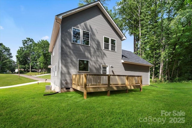 4541 Kings Ct, Hickory, NC 28602 - rear view of property with a deck and a yard