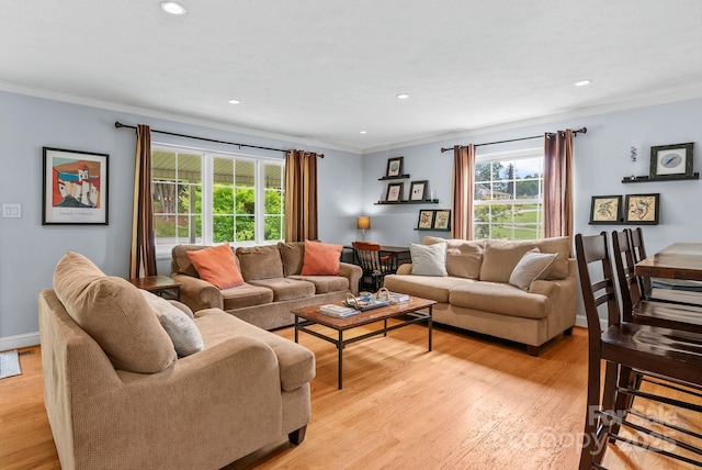 27 Dixon Ter, Candler, NC 28715 - living area with light wood-style floors, crown molding, and recessed lighting