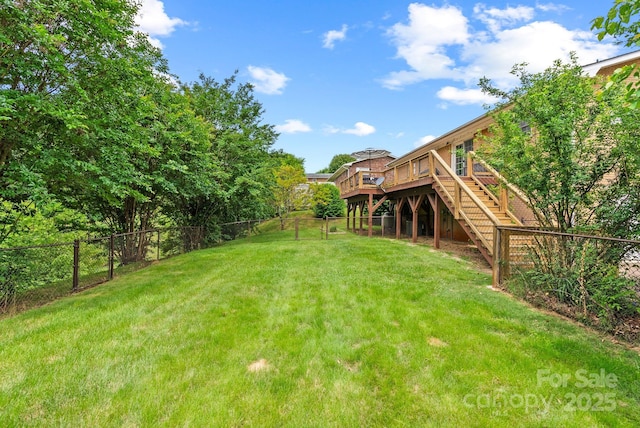 27 Dixon Ter, Candler, NC 28715 - fenced backyard with stairway and a wooden deck