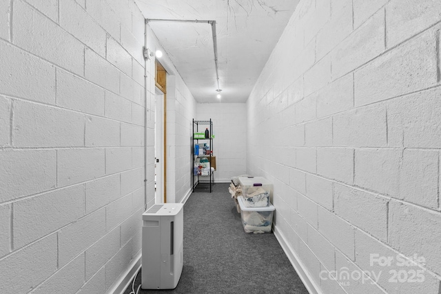 27 Dixon Ter, Candler, NC 28715 - corridor featuring carpet flooring and concrete block wall