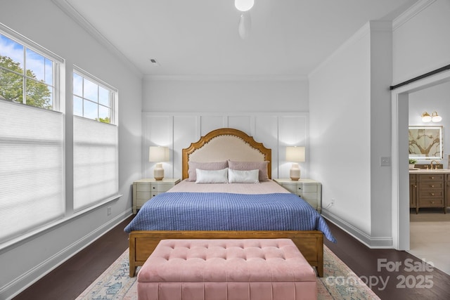 15913 Trenton Place Rd, Huntersville, NC 28078 - bedroom with crown molding, wood finished floors, and baseboards