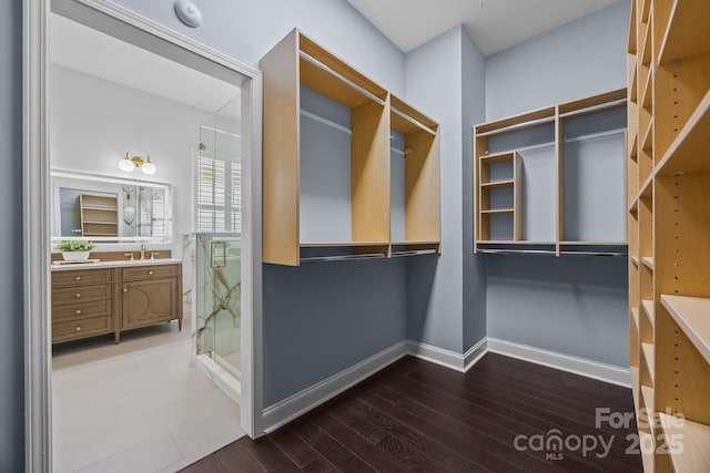 15913 Trenton Place Rd, Huntersville, NC 28078 - spacious closet with a sink and wood finished floors