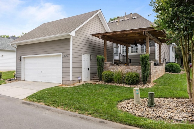 15913 Trenton Place Rd, Huntersville, NC 28078 - view of property exterior with a yard, driveway, a shingled roof, and a garage