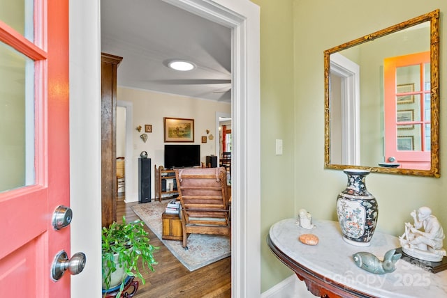 160 Hidden Hill Rd, Tryon, NC 28782 - foyer featuring wood finished floors and baseboards