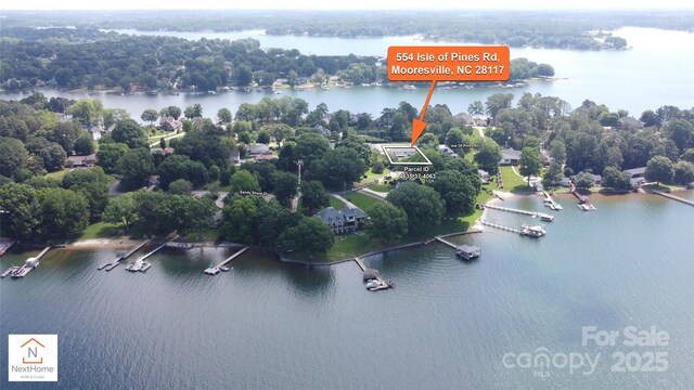 554 Isle Of Pines Rd, Mooresville, NC 28117 - drone / aerial view of a large body of water