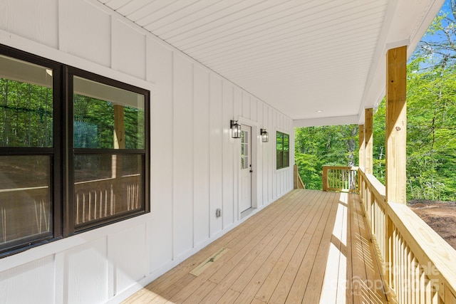 wooden deck featuring a porch