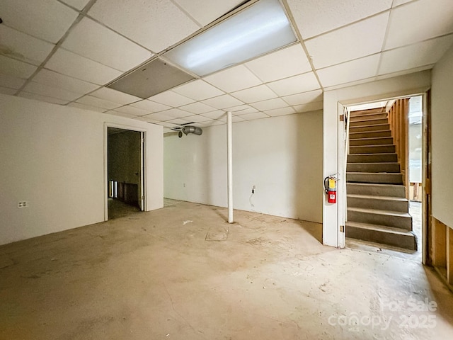 361 Settlemyer Rd, Morganton, NC 28655 - finished below grade area with stairway and a paneled ceiling