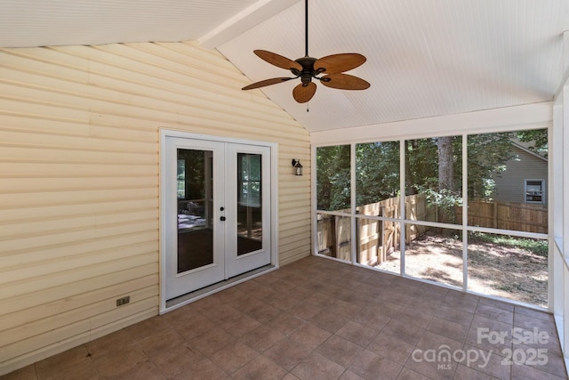 219 Proctor Dr, Salisbury, NC 28147 - unfurnished sunroom with french doors and ceiling fan