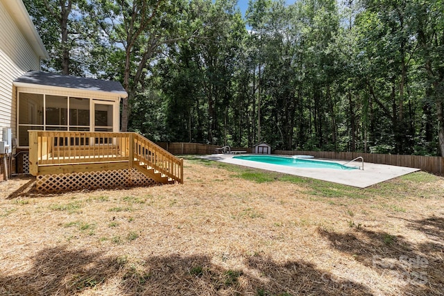 219 Proctor Dr, Salisbury, NC 28147 - view of pool featuring a sunroom and a diving board