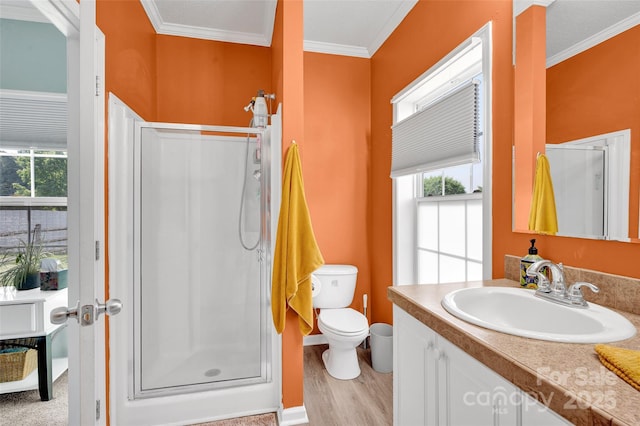 509 Brawley Rd Unit 7, Cleveland, NC 27013 - full bathroom featuring a shower stall, crown molding, plenty of natural light, and vanity