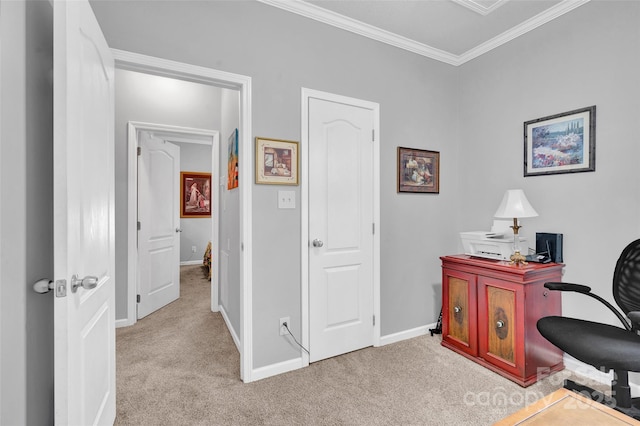 509 Brawley Rd Unit 7, Cleveland, NC 27013 - home office featuring carpet floors, ornamental molding, and baseboards