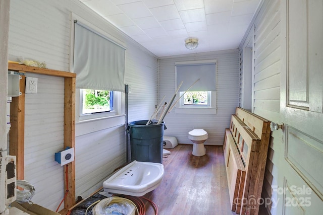 5604 NC-152 Hwy E, Rockwell, NC 28138 - bathroom with hardwood / wood-style floors, toilet, and a bidet