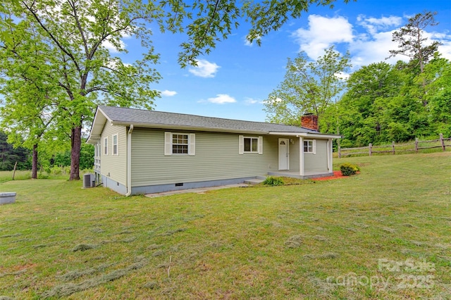 25 Southern Way, Nebo, NC 28761 - view of front of property featuring cooling unit, a chimney, and crawl space