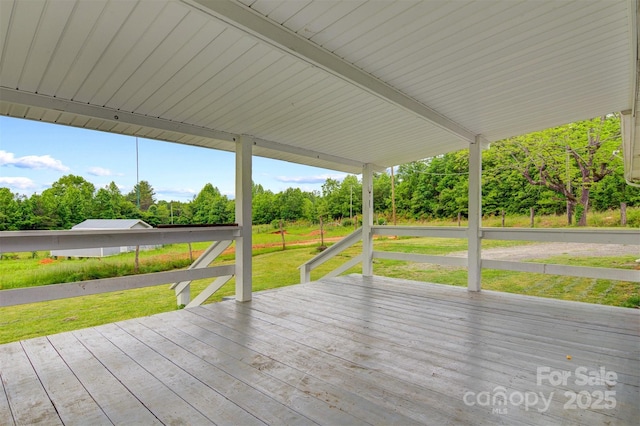 25 Southern Way, Nebo, NC 28761 - deck featuring a yard and view of wooded area