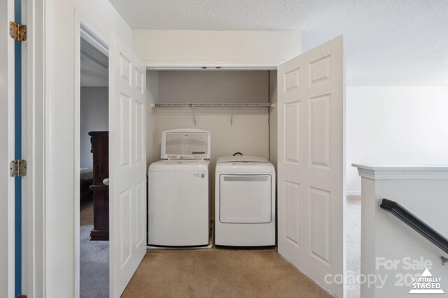 1457 Matthew Allen Cir, Kannapolis, NC 28081 - laundry room with light colored carpet and separate washer and dryer