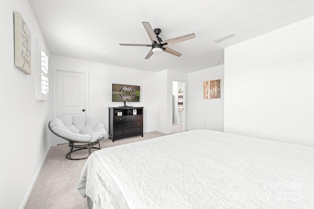 711 Bellmouth Rd, Clover, SC 29710 - bedroom with light carpet, baseboards, and a ceiling fan