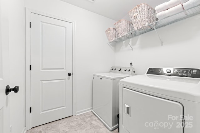 711 Bellmouth Rd, Clover, SC 29710 - laundry room featuring separate washer and dryer and baseboards