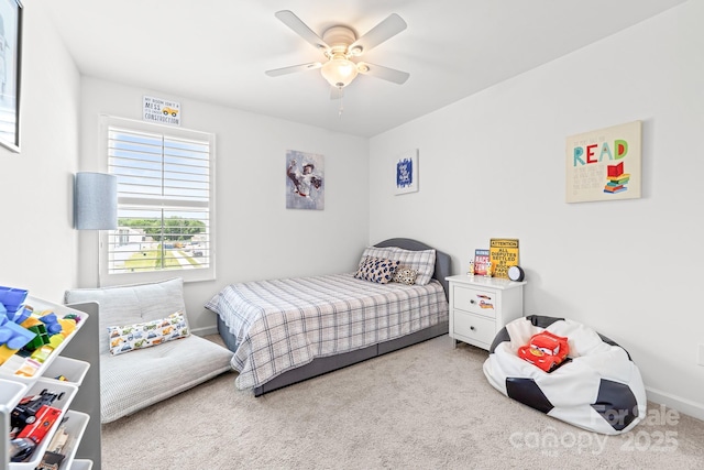 711 Bellmouth Rd, Clover, SC 29710 - carpeted bedroom with baseboards and a ceiling fan