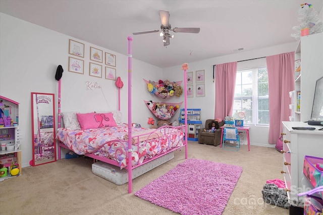 8511 Redding Glen Ave, Charlotte, NC 28216 - carpeted bedroom featuring a ceiling fan