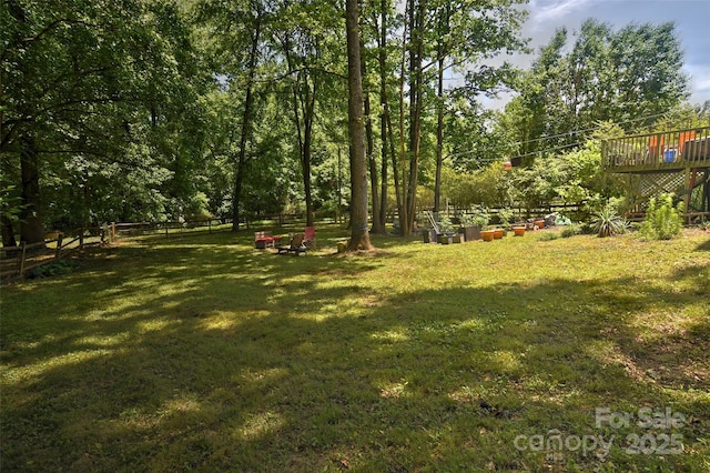5995 Tall Tree Ln, Harrisburg, NC 28075 - view of yard with a deck