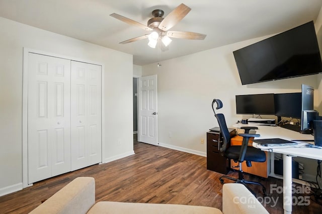 2426 Tory Oak Pl, Matthews, NC 28105 - office space with ceiling fan and wood finished floors