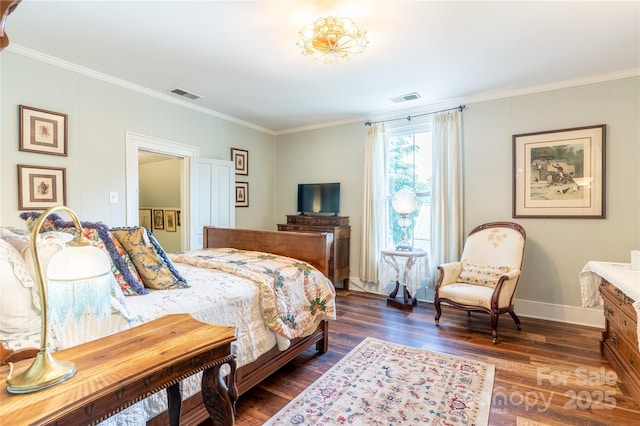 131 E Lexington Rd, Mocksville, NC 27028 - bedroom featuring ornamental molding, dark wood-style flooring, and baseboards