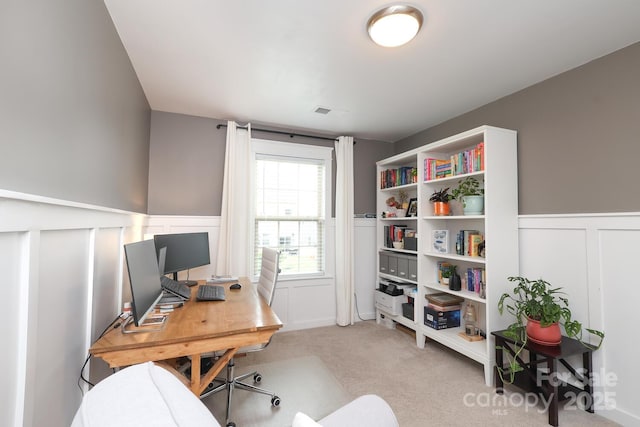 1914 Loggerhead Dr, Lancaster, SC 29720 - carpeted office space featuring wainscoting and a decorative wall