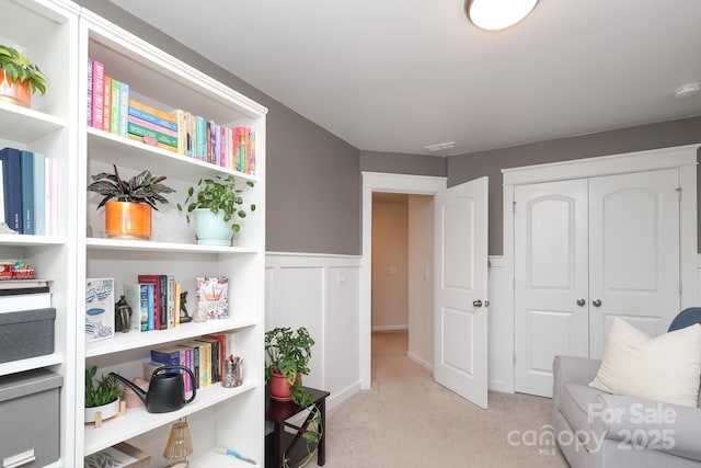 1914 Loggerhead Dr, Lancaster, SC 29720 - living area with light colored carpet and a wainscoted wall