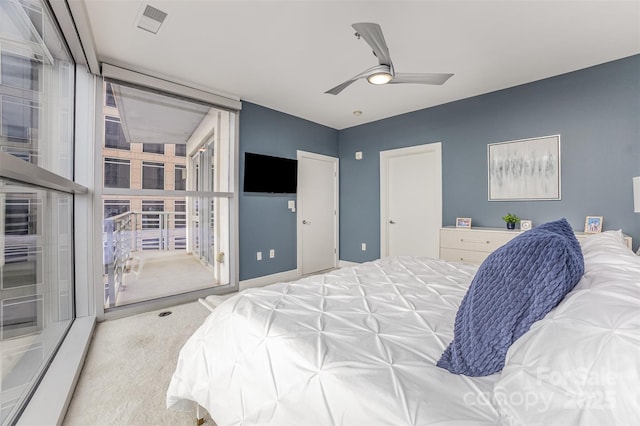 333 W Trade St Unit 1500, Charlotte, NC 28202 - carpeted bedroom with ceiling fan
