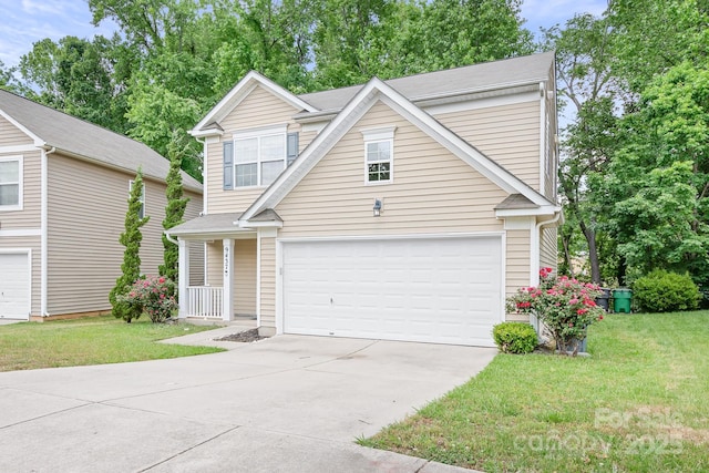 9437 Macquarie Ln, Charlotte, NC 28227 - traditional-style house with concrete driveway and a front lawn