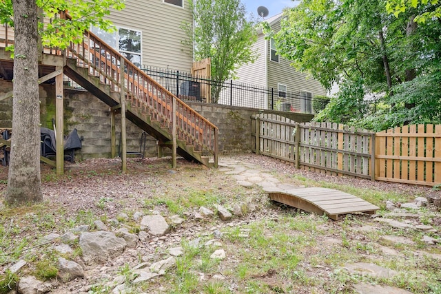 9437 Macquarie Ln, Charlotte, NC 28227 - view of yard featuring stairs and fence