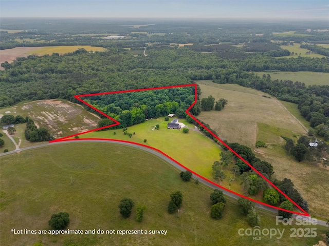 930 Hawley Rd, Mcconnells, SC 29726 - aerial view of sparsely populated area featuring property parcel outlined