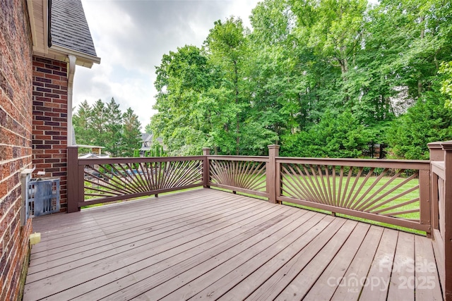 3741 Tea Olive Rd, Gastonia, NC 28056 - wooden deck with view of wooded area