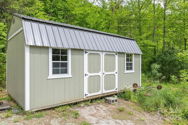 6470 Stone Mountain Rd, Lenoir, NC 28645 - view of shed with a wooded view