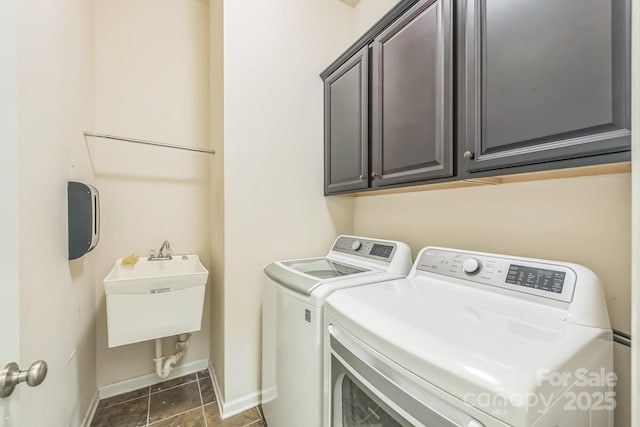 8336 Early Bird Way, Mint Hill, NC 28227 - laundry area featuring separate washer and dryer, baseboards, and cabinet space