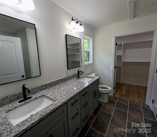 280 Haven Ridge Ln N, Marion, NC 28752 - bathroom featuring toilet, double vanity, and a spacious closet