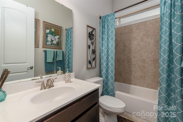 2021 Pinyon Ln, Lancaster, SC 29720 - bathroom with toilet, shower / tub combo, and vanity